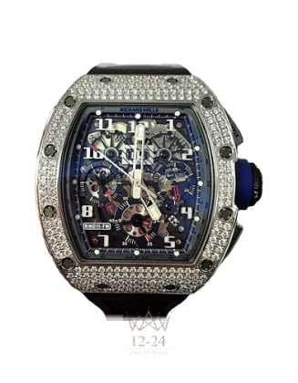 replica Richard Mille Men's Collection Mens Watch RM 011 WG Medium set Diamonds