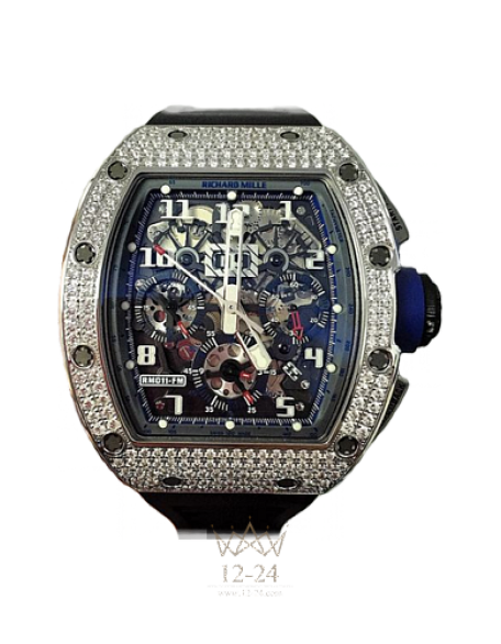 replica Richard Mille Men's Collection Mens Watch RM 011 WG Medium set Diamonds