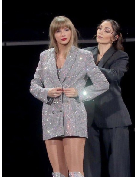 Eras Tour Taylor Swift Silver Blazer
