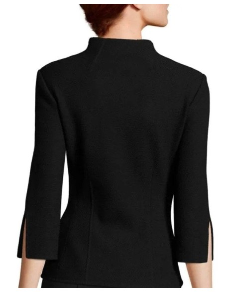 Yellowstone S04 Beth Dutton Black Notch Neck Jacket
