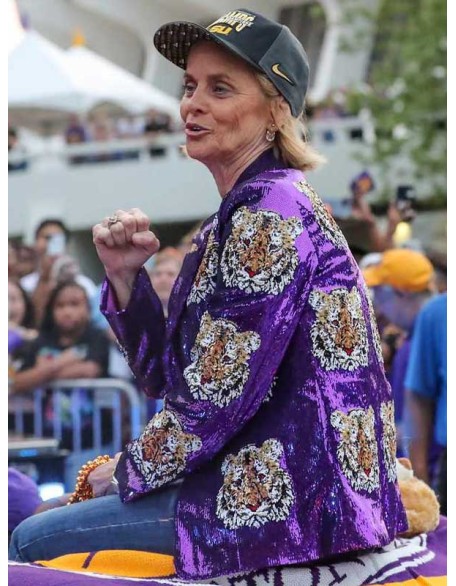 Kim Mulkey Purple Sequin Blazer
