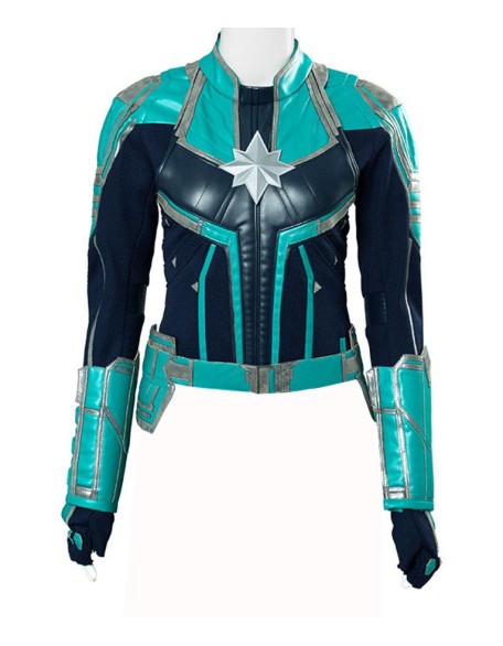 Captain Marvel Brie Larson Green Leather Jacket
