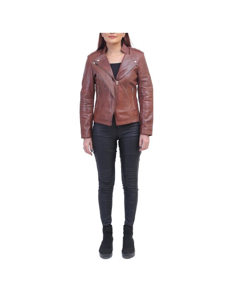 Women's Brown Asymmetrical Jacket
