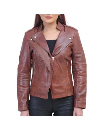 Women's Brown Asymmetrical Jacket
