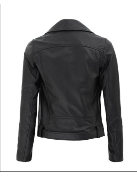 Elisa Black Asymmetrical Motorcycle Leather Jacket Women
