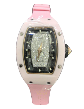 replica Richard Mille Women's Collection Womens Watch RM 07 Diamond Pave Pink Ceramic