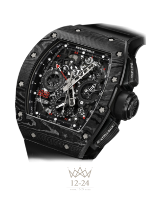 replica Richard Mille Limited Editions Mens Watch RM 11-02 Automatic Flyback Chronograph Dual Time Zone Jet Black