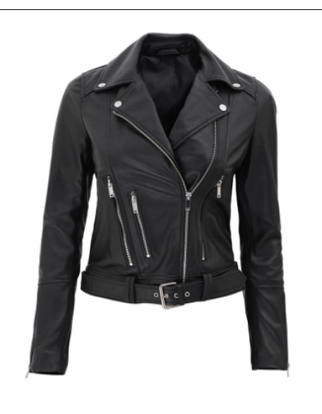 Elisa Black Asymmetrical Motorcycle Leather Jacket Women
