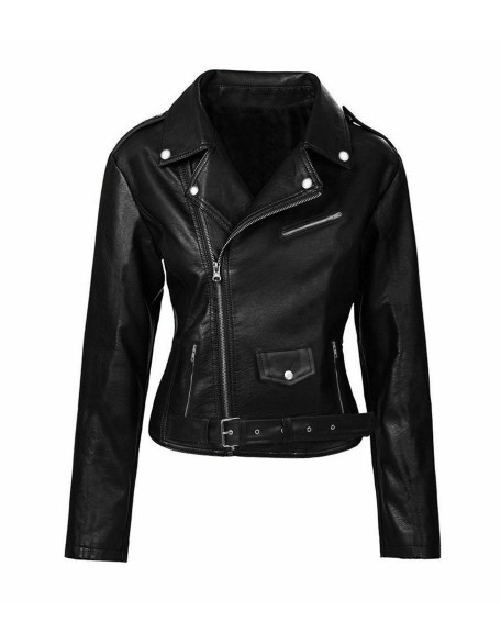 Women Southside Serpent Black Leather Jacket
